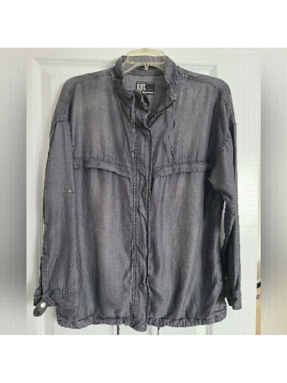 KUT FROM THE KLOTH Military Style Lightweight Jacket Grey Size Med